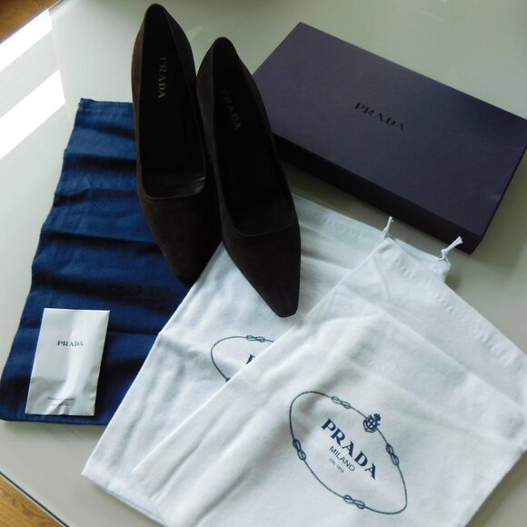 PRADA Brown suede shoe size  37/7 never been worn - Picture 1 of 9
